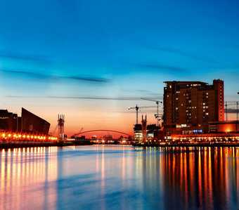 Salford Quays Manchester home to Media City UK The Lowry and Imperial War Museum North