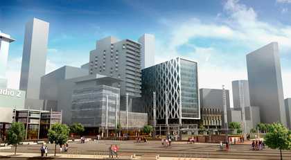 Sheppard Robson Media City UK Salford Quays Manchester Artists impression