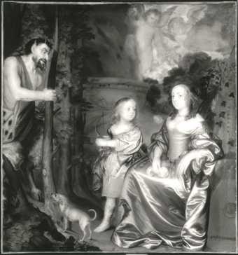 John Hayls, A Portrait of a Lady and a Boy with Pan 1655-9 infra red photograph