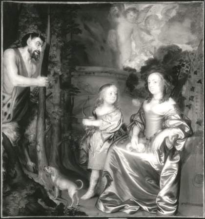 John Hayls, A Portrait of a Lady and a Boy with Pan 1655-9 infra red photograph