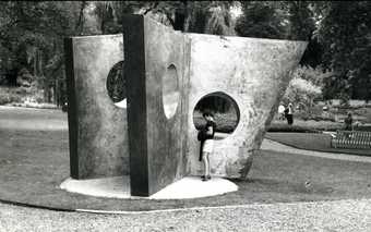 Installation view of Barbara Hepworth’s Three Obliques (Walk In) 1968–9 at Syon Park