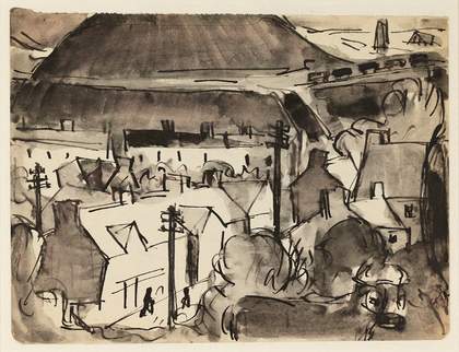 Josef Herman's Untitled, standing man in overcoat