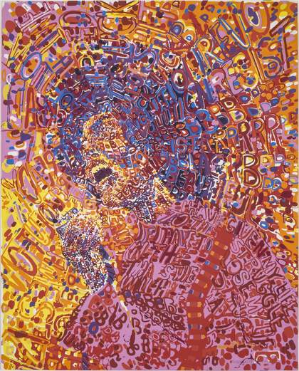 Painting of a person with an afro hairstyle