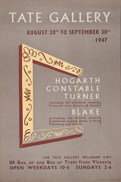 Exhibition poster: Masterpieces of English Painting – Hogarth, Constable, Turner