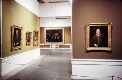 Installation shot from Hogarth exhibition, Tate 1971