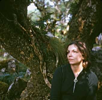 Nancy Holt in Wistman's Wood, Dartmoor, photographed by Robert Smithson, 1969