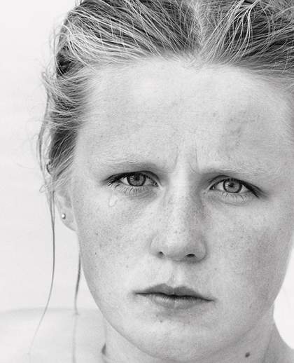 Roni Horn You are the Weather 1994-95 black and white photograph of a young woman's face