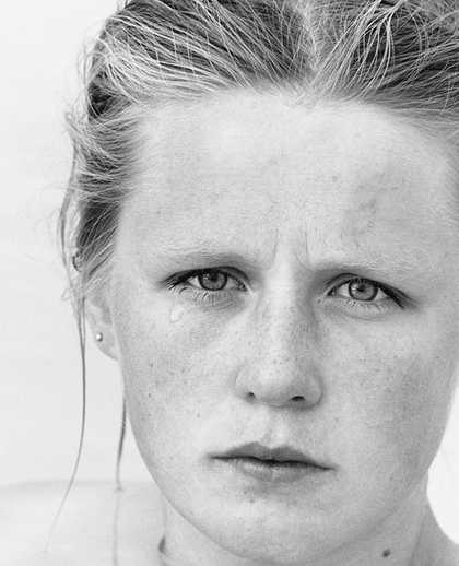 Roni Horn You are the Weather 1994-95 black and white photograph of a young woman's face