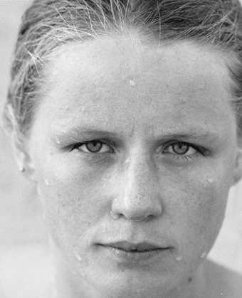 Roni Horn You are the Weather 1994-95 black and white photograph of a young woman's face wet from bathing