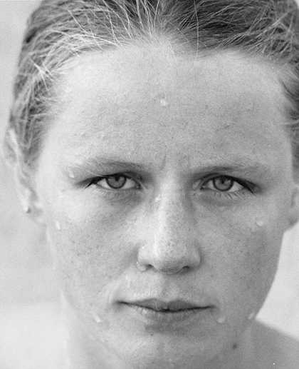 Roni Horn You are the Weather 1994-95 black and white photograph of a young woman's face wet from bathing