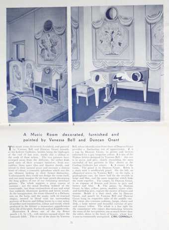Press cutting from the Architectural Review of the decoration of the Music Room at the Lefevre Galleries, Tate Aerchive