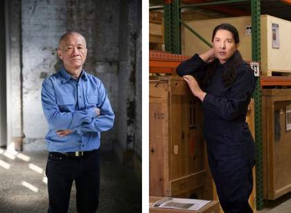Artists Tehching Hsieh and Marina Abramovic