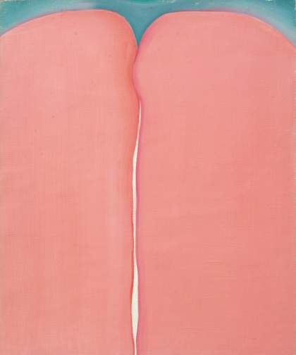 Huguette Caland, Bribes de corps (Body Parts), 1973, oil paint on linen, 45.7 x 38.1 cm