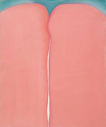 Huguette Caland, Bribes de corps (Body Parts), 1973, oil paint on linen, 45.7 x 38.1 cm
