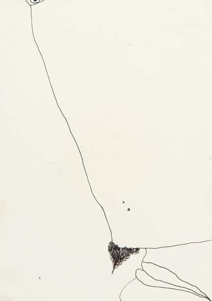 Huguette Caland, Flirt VI, 1972, ink on paper, 17.1 x 12 cm