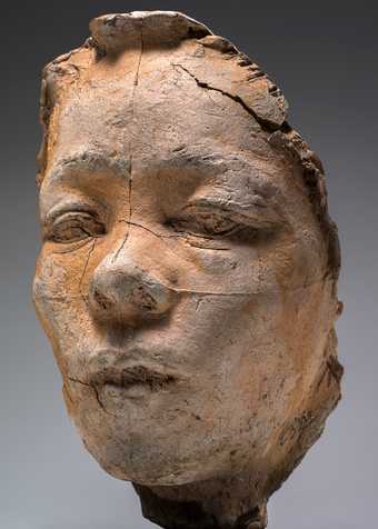 A sculpted plaster mask of Japanese model and actor known as Hanako 