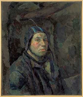 A painted portrait of a man