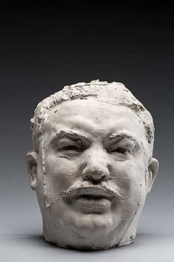 A plaster sculpture modelled on a bus conductor as a study for a sculpture of Balzac 