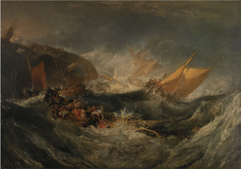 stormy sea with boats