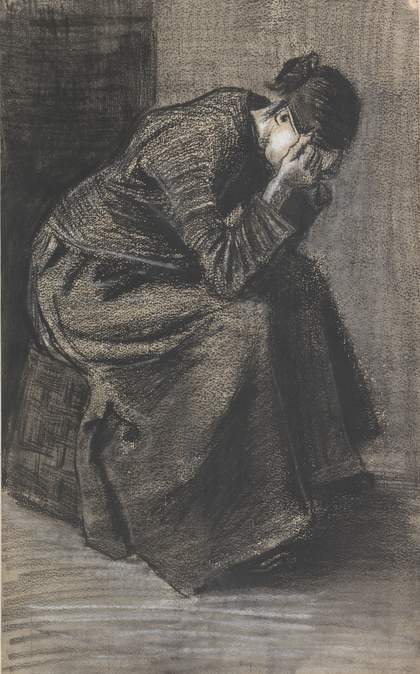 Vincent van Gogh Woman Sitting on a Basket with Head in Hands 1883 Kröller-Müller Museum (Otterlo, The Netherlands)