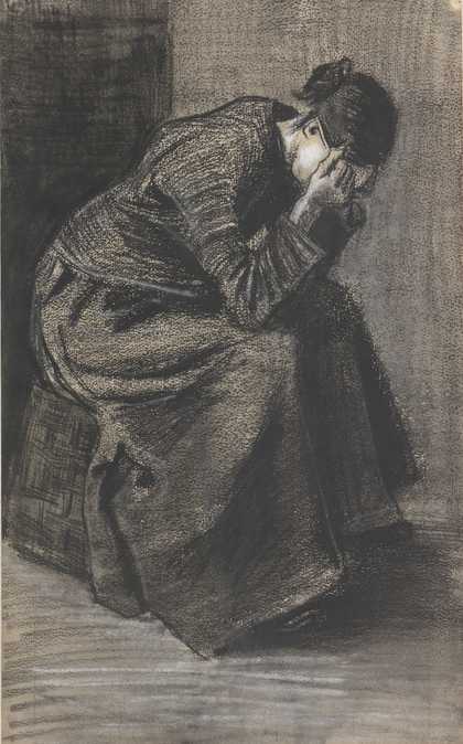 Vincent van Gogh Woman Sitting on a Basket with Head in Hands 1883 Kröller-Müller Museum (Otterlo, The Netherlands)