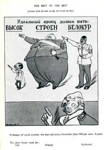 Boris Efimov, ‘The Ideal Aryan should be Tall, Slim and Blonde’, in Boris Efimov, Hitler and his Gang, London, 1943, p.15.