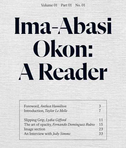 Front cover of the reader, a grey mottled texture background with black text bearing the title and list of contents