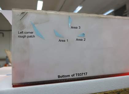 The bottom of Op Structure which is covered in a light layer of surface soiling