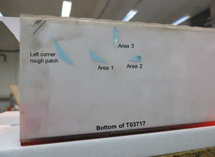 The bottom of Op Structure which is covered in a light layer of surface soiling