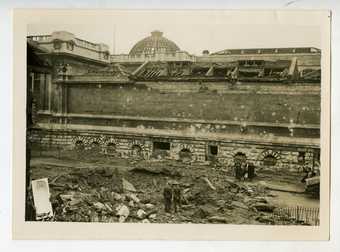 Photograph showing damage to the Gallery in the war