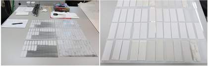 Cleaning of the soiled mock-ups at in the Tate Britain Sculpture Conservation Studio