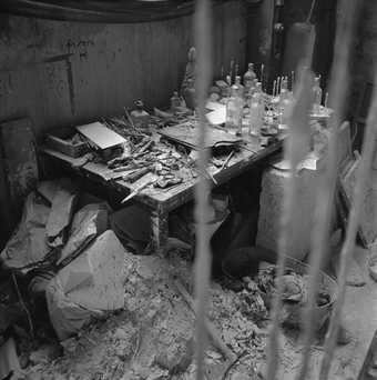 Giacometti’s desk in his Paris studio, 1958