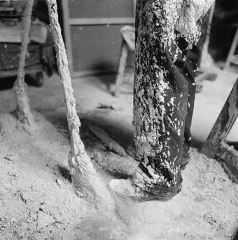 Giacometti's trousers, covered with plaster, ca. 1960