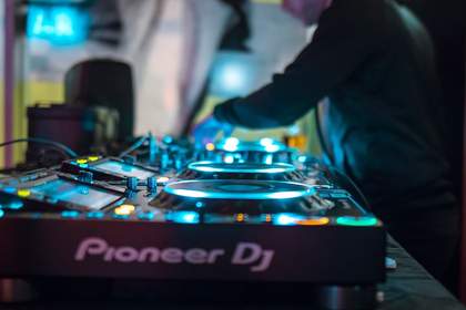 A DJ desk