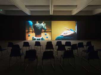 film still projected in a gallery space