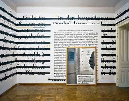 Installation view of Joseph Kosuth Zero and Not exhibition at the Sigmund Freud museum Vienna