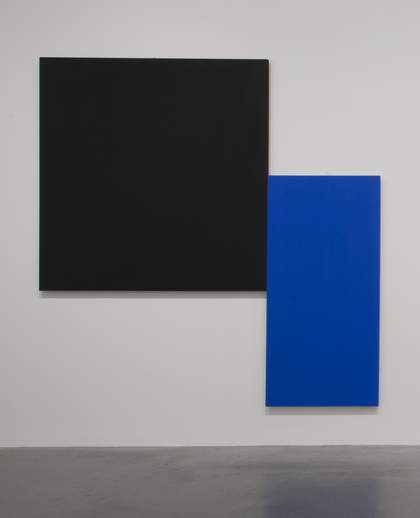 Installation view of Ellsworth Kelly, Black Square with Blue 1970