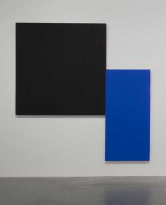 Installation view of Ellsworth Kelly, Black Square with Blue 1970
