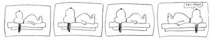 Peanuts cartoon drawn by Tehching Hsieh for Marina Abramović