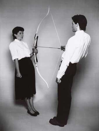 Ulay/Marina Abramović, Rest Energy 1980, 4-minute performance for video, ROSC '80, Dublin