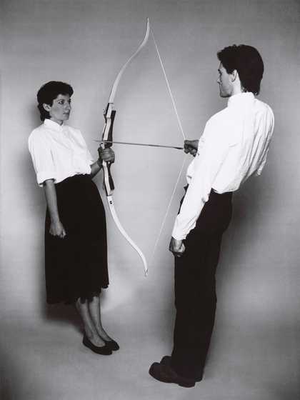 Ulay/Marina Abramović, Rest Energy 1980, 4-minute performance for video, ROSC '80, Dublin