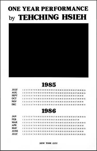 Tehching Hsieh, poster for One Year Performance 1985-1986 (often called No Art Piece)