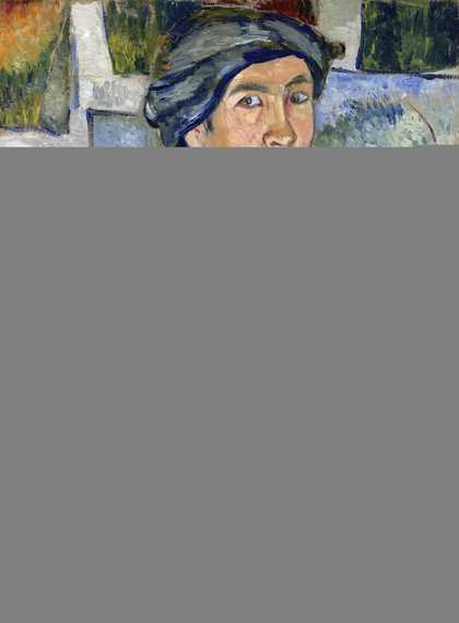 self-portrait of woman with flowers