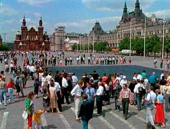 Irwin, film stills from the performance Black Square on Red Square 1992