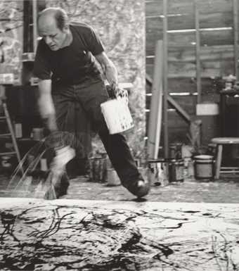 Jackson Pollock painting, photographed in 1950 by Hans Namuth