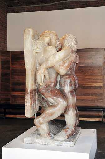 Jacob Epstein Jacob and the angel sculpture at its current location at Tate Liverpool