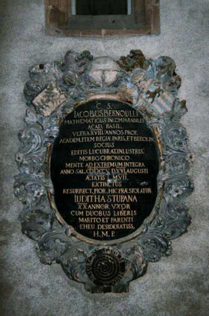 Jakob Bernoulli Funerary Inscription, Münster, Basel 1705