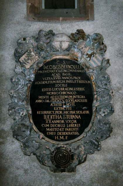Jakob Bernoulli Funerary Inscription, Münster, Basel 1705