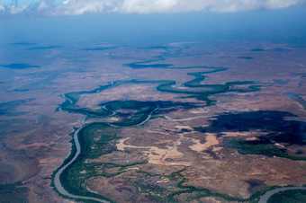 Aerial view of John Mawurndjul’s country, 2017, photograph: Jean-Pierre Chabrol