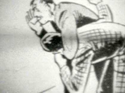 Jef Cornelis Still from Sonsbeek buiten de perken 1971 showing cartoon characters